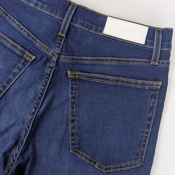 RE/DONE Jeans 90s High Rise Loose Straight Leg Button Fly Deep Faded Blue 27 NWT - Picture 12 of 15